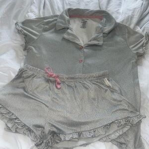 Thalia Sodi Gray Pajama Set with Pink Accents